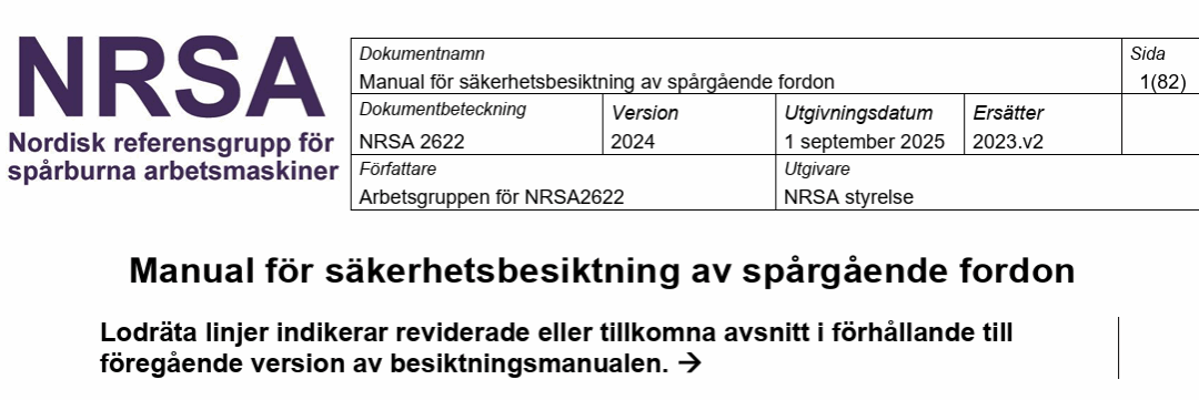 Ny utgåva av NRSA 2622